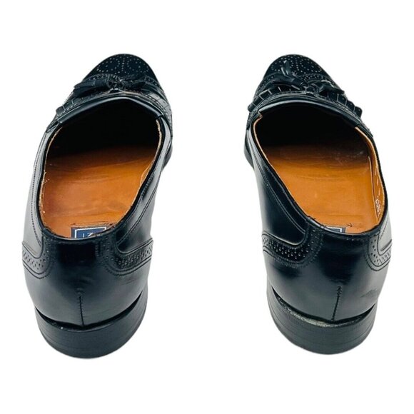 Bostonian Evanston Black Leather Brogue Wingtip Kiltie Tassels Shoes Mens 10 N - Picture 7 of 12